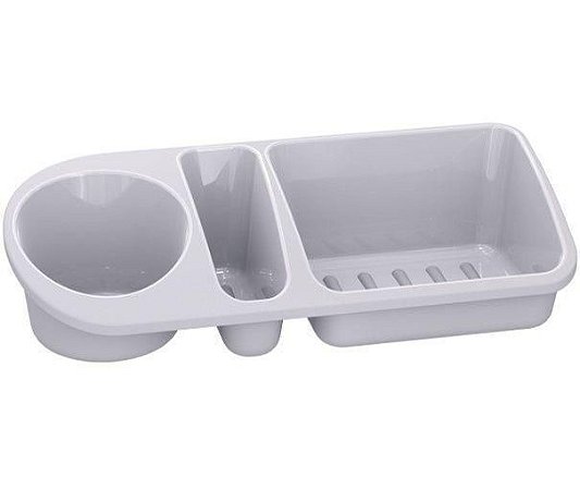 Organizador de Pia  Porta Detergente/Esponja/Sabão Branco