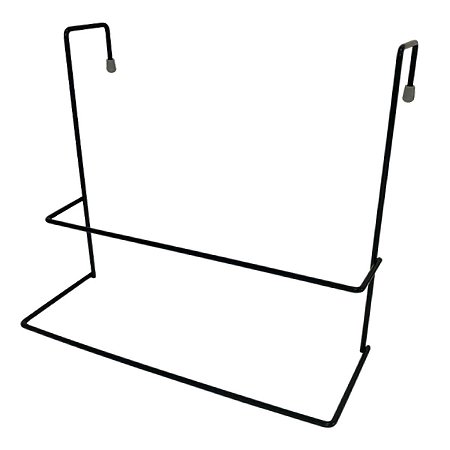 Porta Toalha Suporte Duplo Toalheiro Box De Banheiro Preto 1702 Madefer