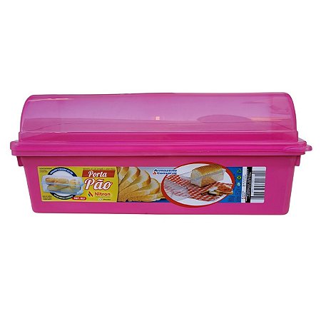 Porta Pão Armazena e Conserva ROSA 35x14Cm 027 Nitron