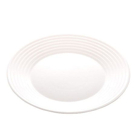 Prato Raso de Vidro Opalino Harena Branco 25cm 5861 Lyor