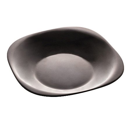 Prato Fundo de Vidro Opalino Carine Black 21cm 5867 Lyor