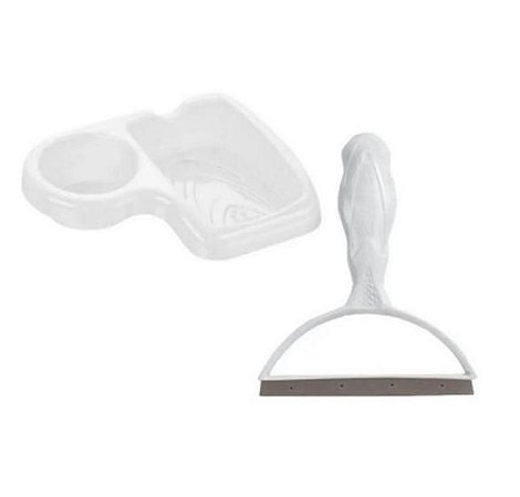Kit Porta Detergente  Rodinho De Pia Plástico Cozinha Branco