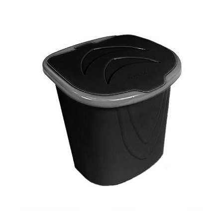 Lixeira Para Pia 3 Litros Preto Com Tampa 20x19 Cm Keita