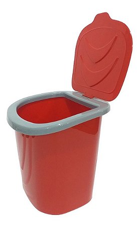 Lixeira Para Pia 3 Litros Vermelho Com Tampa 20x19 Cm Keita