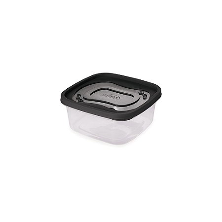 Pote de Alimentos Quadrado Com Tampa 1,1 Litro Transparente
