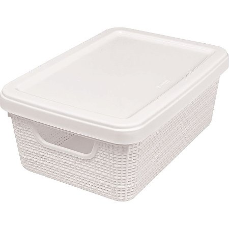 Caixa Organizadora Decorativa Multiuso 5 Litros Branco