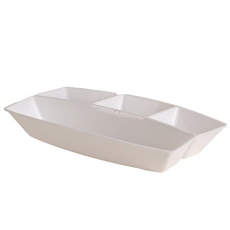 Petisqueira Branca Com 4 Divisões LE CHEF 36x23,5x6 Cm