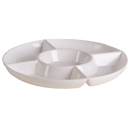 Petisqueira Redonda Branca Com 5 Divisões LE CHEF 33x3Cm