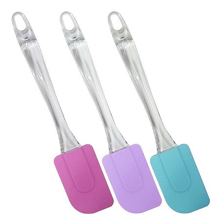 Espátula Culinária De Silicone Colorida Com Cabo 23,5 Cm