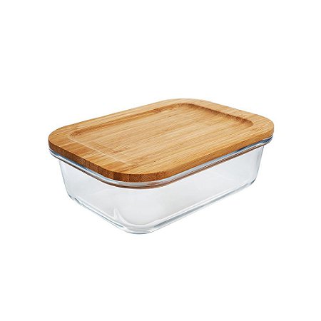 Pote Hermético Organizador Multiuso C/ Tampa Bambu 370ML