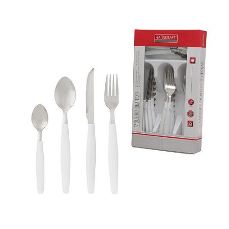 Faqueiro Jogo de Cozinha  Branco 25 Peças Quartzo 	FAQR-013BR Western