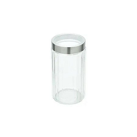 Pote de Vidro Organizador C/Tampa Inox e Visor Acrílico 1,6L