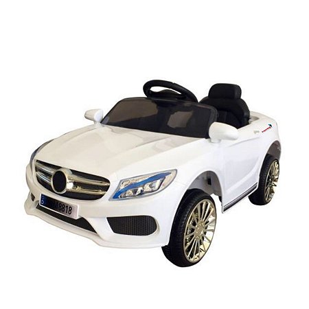 Mini Carro Elétrico Infantil 6v Branco C/ Controle Remoto