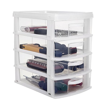 Gaveteiro Organizador Multiuso Com 4 Gavetas Branco