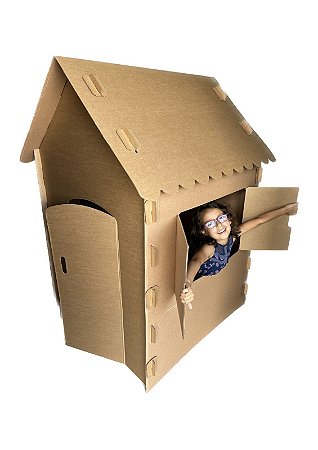 Casinha Papelão Desmontável Brinquedo Infantil 150x80x100CM
