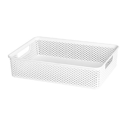 Cesto Organizador Decorativo Multiuso Branco 39x27x7,5CM