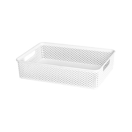 Cesto Organizador Decorativo Multiuso 30x21x7CM Branco