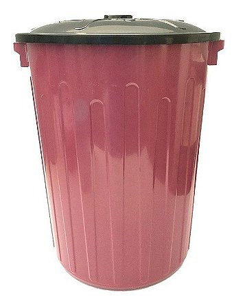 Lixeira Grande Multiuso Redonda Com Tampa 65 Litros Roxo