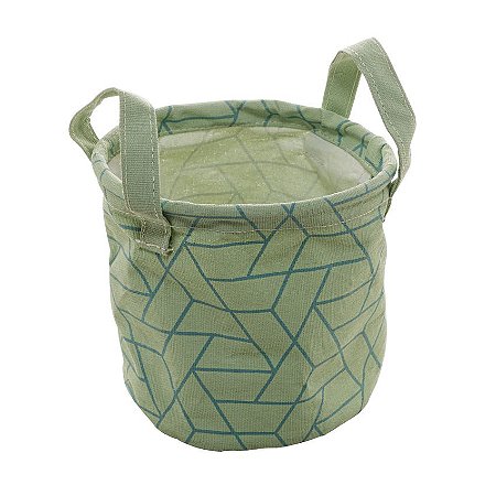 Cesto Cestinho Organizador Multiuso Poliéster Verde 16x16CM