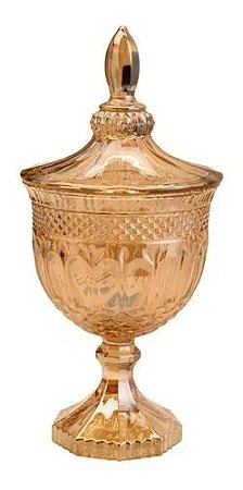 Potiche Bomboniere De Cristal Brandon Ambar 11,5x24,5cm Lyor