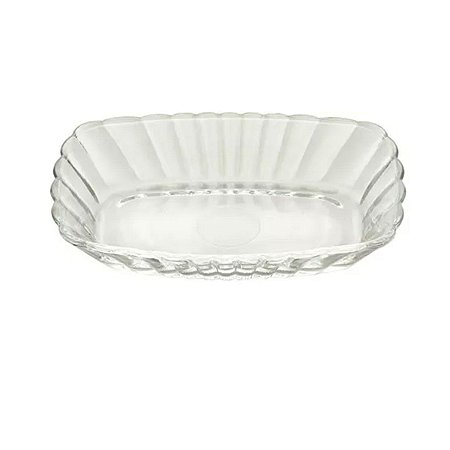 Travessa Em Vidro Retangular Comprida 15,5x10x3cm Lyor