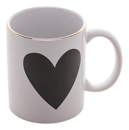 Caneca de Porcelana Estampada Big Heart Coração 350ml Lyor
