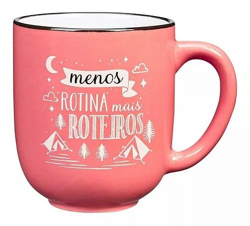 Caneca Menos Rotina Mais Roteiros Rosa 280ML