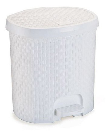 Lixeira Rattan Organizadora Multiuso 6 Litros Branco