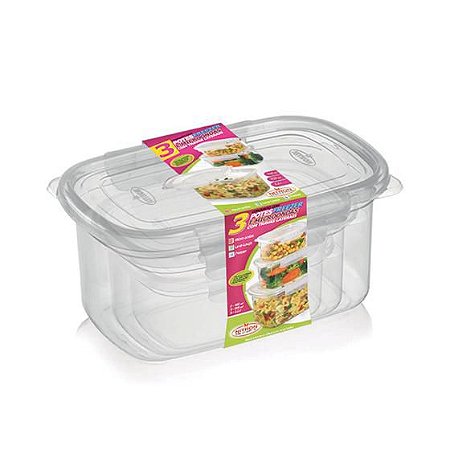 Conjunto Potes Organizador C/Tampa e Trava 460,850 e 2,200ML