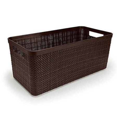 Cesto Organizador Decorativo Multiuso Juta Grande Marrom