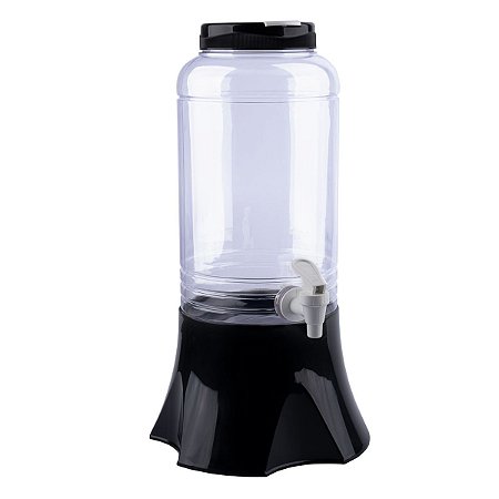 Suqueira Grande 3,5 L 37Cm C/ Torneira Base e Tampa Preta