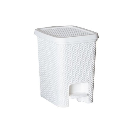 Lixeira Organizadora Multiuso C/ Pedal e Tampa Branca 6 L