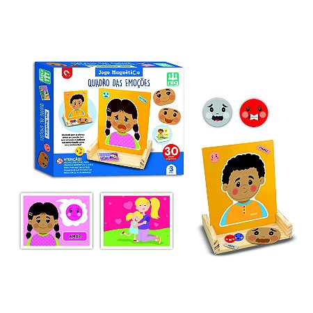 Jogo Brinquedo Educativo Magnético Quadro das Emoções 30 pçs