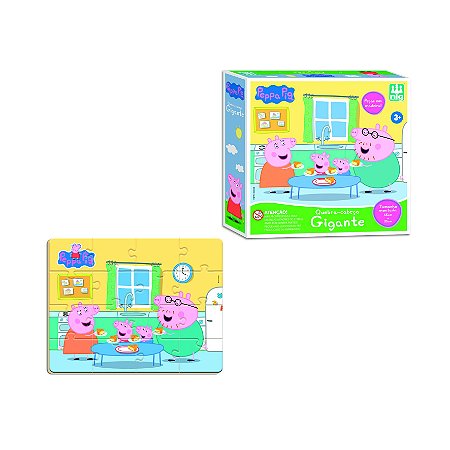 Quebra Cabeça Gigante Introdutório Peppa Pig 16pçs  Madeira