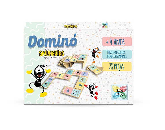 Jogo Dominó Divertido Em Madeira Smilinguindo 28 Pçs