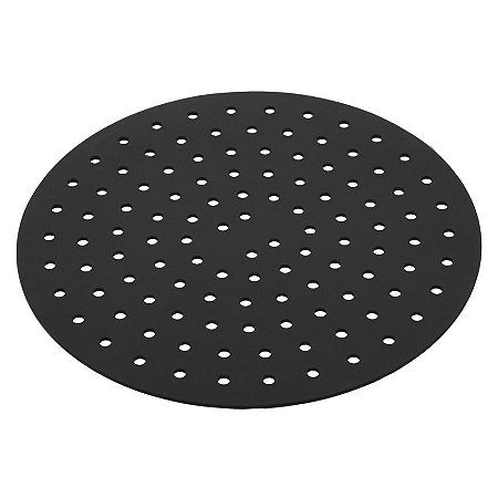 Tapete Protetor de Silicone P/ Air Fryer Redondo Preto 18Cm
