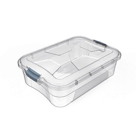 Organizador Transparente Multiuso 10 Litros C/ Tampa e Trava