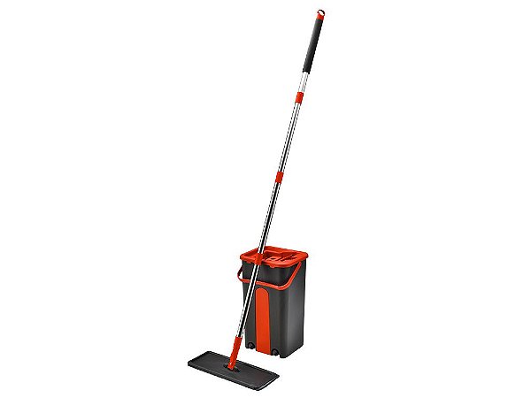 Mop Flat Lava e Seca Limpeza Com Balde 100% Microfibra