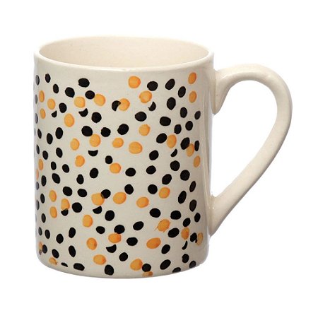 Caneca De Cerâmica Dots 330 ML Estampada   13 x 8 x 9cm