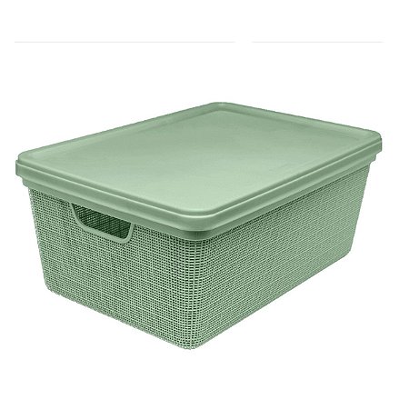 Caixa Organizadora Cesto Juta Decorativo Multiuso 5L Verde