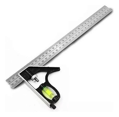 Esquadro Combinado Régua 12"/ 300 MM Com Nível