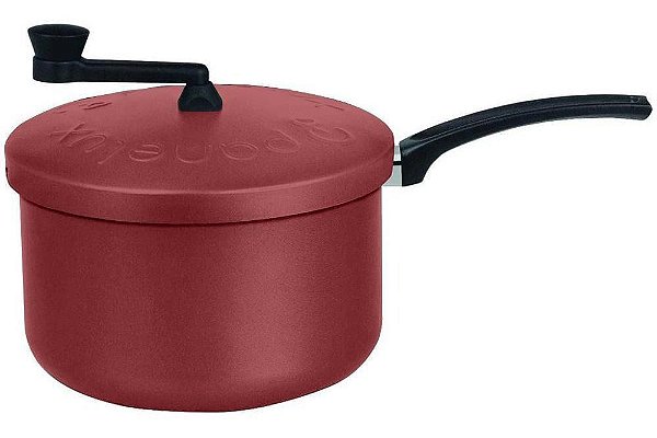 Pipoqueira Alumínio 20CM Antiaderente Bege/Cereja Panelux