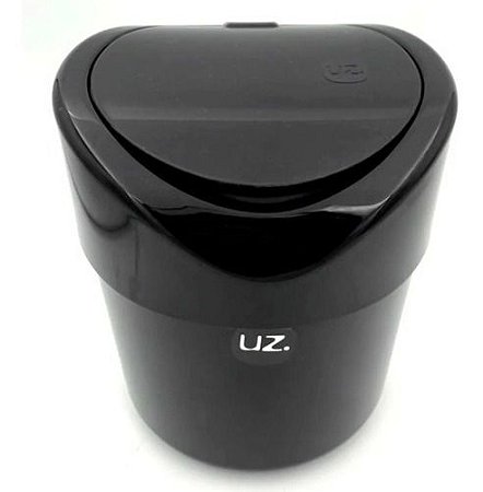 Lixeira 4 Litros Premium Preta Com Tampa 23,5x18,5Cm UZ363