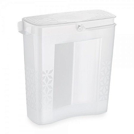 Porta Sabão em Pó Prático Branco Plástico 21x8,5Cm UZutil