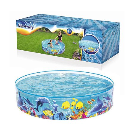 Piscina 946 Litros Semirrigida Peixe Colorida 1,83 x 38Cm