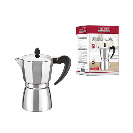 Cafeteira Italiana 300ML Faz 6 Xícaras 50ML Portátil Prata