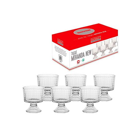 Conjunto de 6 Taças Para Servir em Vidro 290Ml Miranda New