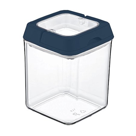 Pote de Acrílico Hermético Quadrado Com Tampa 1 Litro Weck