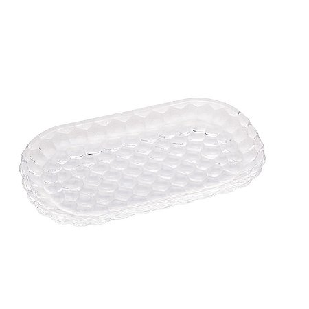 Travessa de Cristal Bubble 21x12x2cm Servir Decorar Lyor