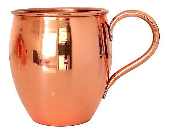 Caneca De Cobre Lisa 500ml Com Alça Moscow Mule Original